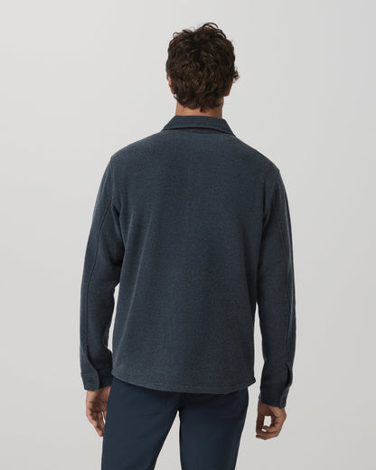 Vuori Beach Fleece Shirt Jacket Men's Ink Heather Jacket