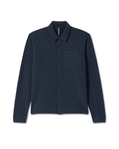 Vuori Beach Fleece Shirt Jacket Men's Ink Heather Jacket