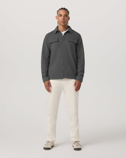 Vuori Waffle Shirt Jacket Men's Versatile Dark Pewter Jacket
