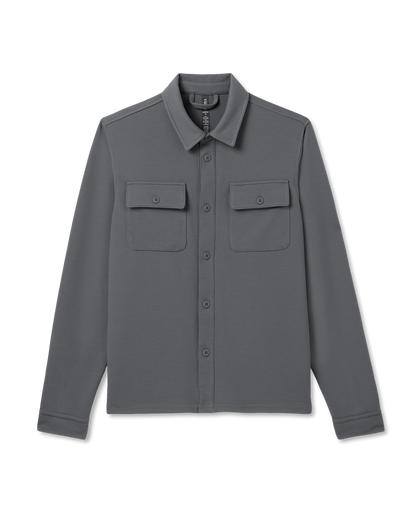 Vuori Waffle Shirt Jacket Men's Versatile Dark Pewter Jacket
