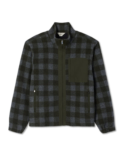 Vuori Ridge Fleece Jacket Men's Olive Plaid Zip-Up