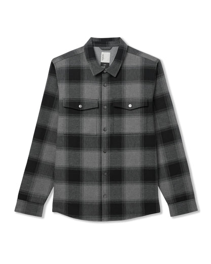 Vuori Range Shirt Jacket 2.0 Men's Dark Pewter Plaid Jacket
