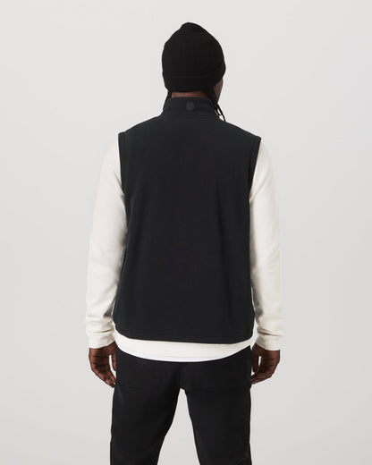Vuori Aspen Vest Men's Black Zip-Up Fleece Vest