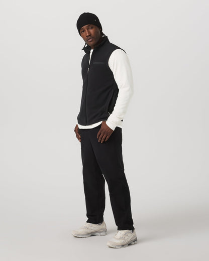 Vuori Aspen Vest Men's Black Zip-Up Fleece Vest