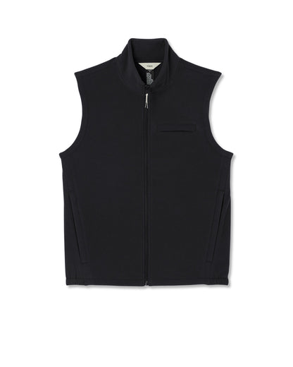 Vuori Aspen Vest Men's Black Zip-Up Fleece Vest