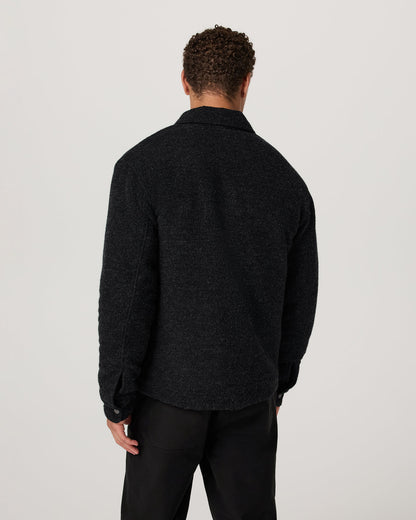 Vuori Plymouth Wool Shirt Jacket Dark Black Heather Jacket