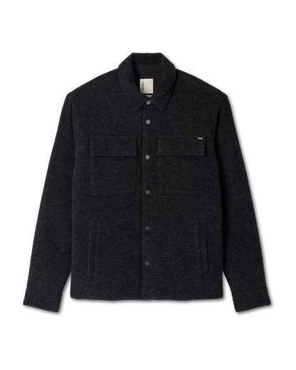 Vuori Plymouth Wool Shirt Jacket Dark Black Heather Jacket