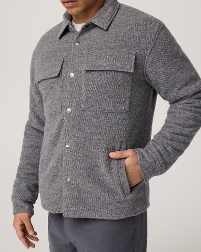 Vuori Plymouth Wool Shirt Jacket Men's Heather Grey Jacket