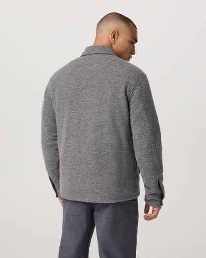 Vuori Plymouth Wool Shirt Jacket Men's Heather Grey Jacket