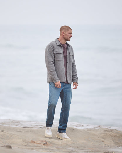 Vuori Plymouth Wool Shirt Jacket Men's Heather Grey Jacket