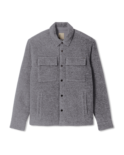 Vuori Plymouth Wool Shirt Jacket Men's Heather Grey Jacket