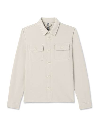 Vuori Waffle Shirt Jacket Men's Mushroom Waffle Knit Top