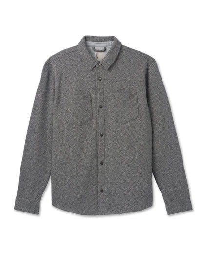 Vuori Del Mar Fleece Shirt Jacket Heather Grey Button Down