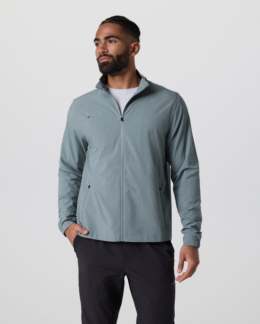 Vuori Venture Track Jacket Dusty Blue Linen Texture