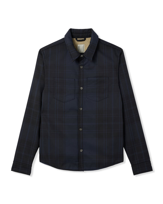 Vuori Coastside Shirt Jacket Men's Navy Fleece Shirt Jacket