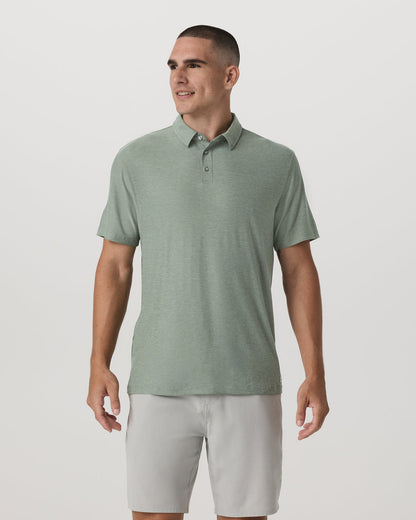 Vuori Strato Tech Polo Men's Thyme Heather Performance Shirt