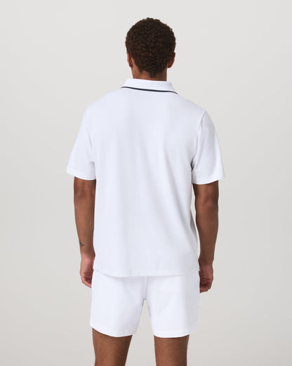 Vuori Short Sleeve Gamepoint Polo 2.0 Men's White Polo Shirt