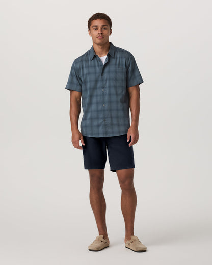 Vuori Short Sleeve Plaid Button Down Shirt Men's Abyss Shirt
