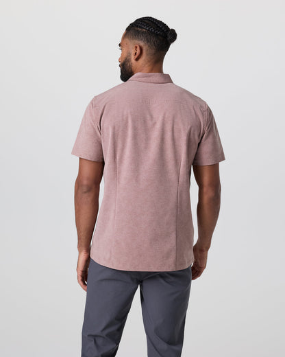 Vuori Short Sleeve Bridge Button Down Zion Rose Water Lily