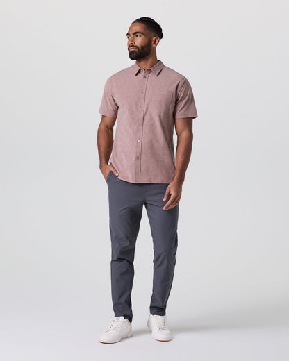 Vuori Short Sleeve Bridge Button Down Zion Rose Water Lily