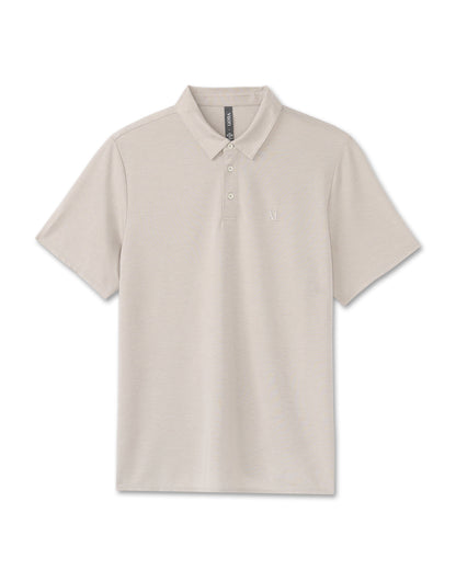 Vuori Knit Twill Polo Men's Beachsand Heather Golf Polo