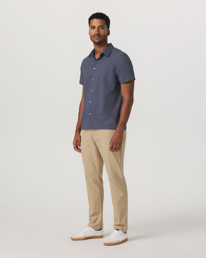 Vuori Short Sleeve Manhattan Button Down Men's Azure Shirt