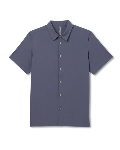 Vuori Short Sleeve Manhattan Button Down Men's Azure Shirt