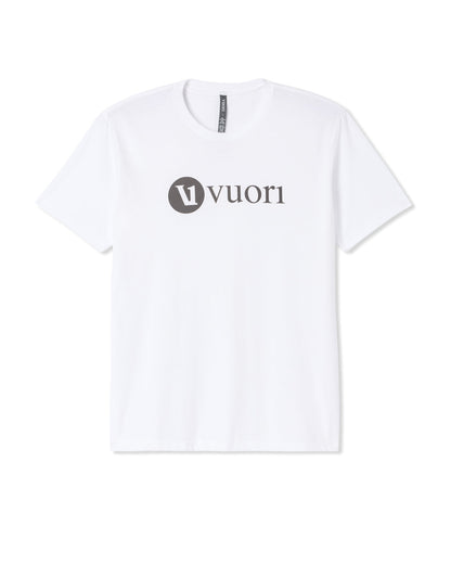 Vuori V1 Vuori Wordmark Logo Tee Men's White Logo T-Shirt
