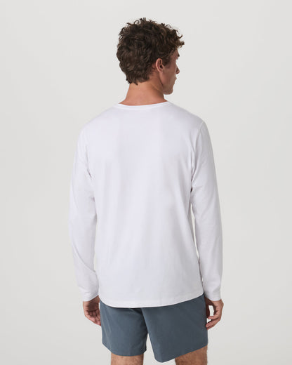Vuori Long Sleeve Tuvalu Tee Men's Lightweight White Shirt