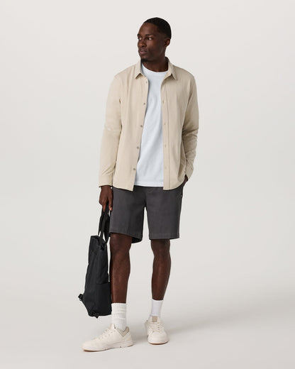 Vuori Long Sleeve Knit Oxford Button Down Men's Trench Shirt