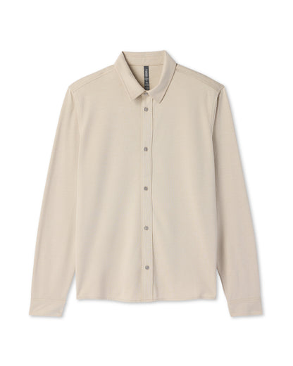 Vuori Long Sleeve Knit Oxford Button Down Men's Trench Shirt