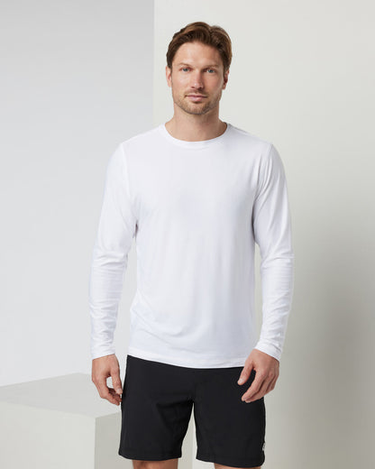 Vuori Long Sleeve Strato Tech Tee Men's White Shirt