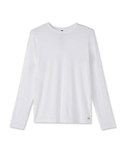 Vuori Long Sleeve Strato Tech Tee Men's White Shirt