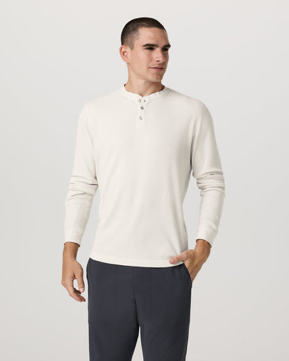 Vuori Waffle Henley Men's Marshmallow Henley Top