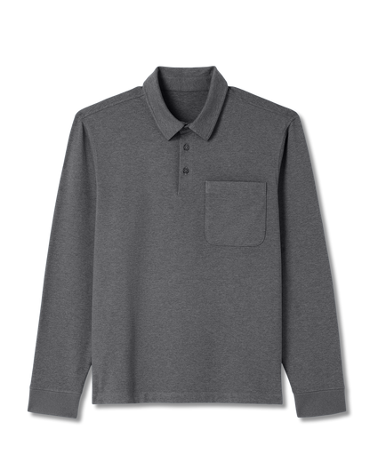 Vuori Men's Long Sleeve Coronado Rugby Charcoal Heather