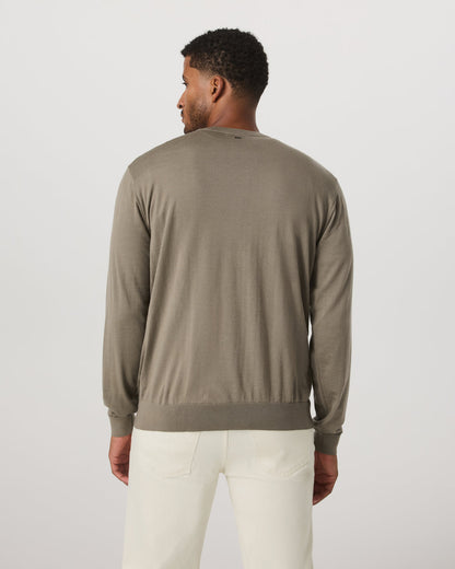 Vuori Merino Fine Gauge Wool Sweater Men's Taupe Sweater