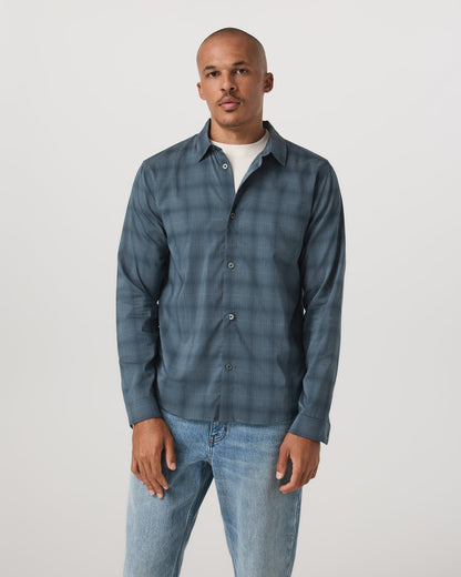Vuori Long Sleeve Plaid Button Down Shirt Men's Abyss Shirt