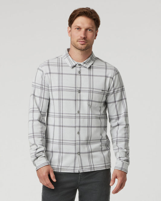 Vuori Seaview Plaid Buttondown Shirt Frost Grey