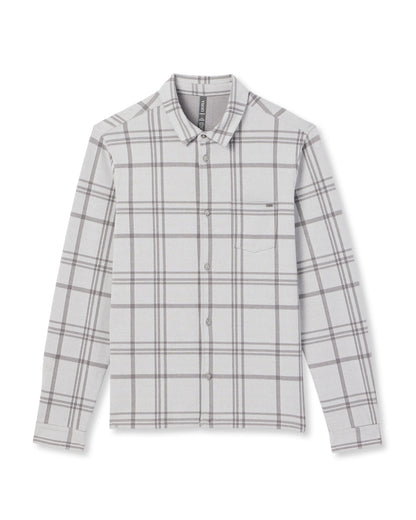 Vuori Seaview Plaid Buttondown Shirt Frost Grey