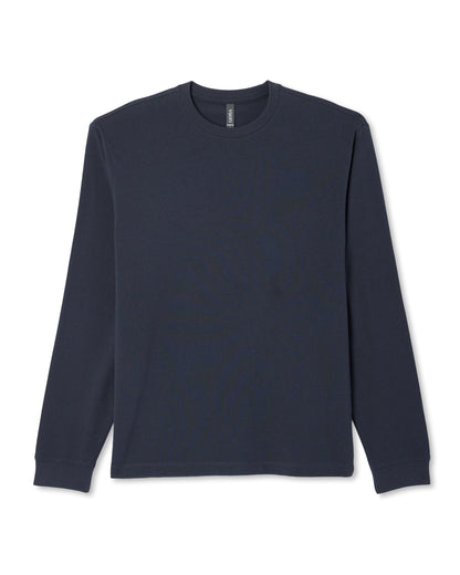 Vuori Long Sleeve Heavyweight Cotton Tee Men's Navy Shirt