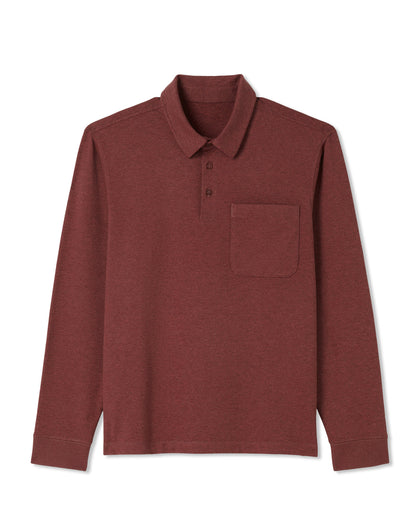 Vuori Men's Long Sleeve Coronado Rugby Spiced Apple Heather