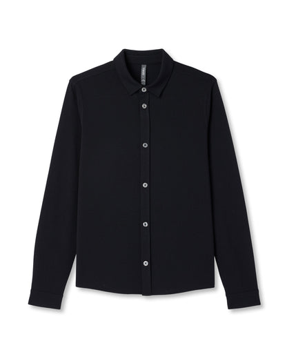 Vuori Long Sleeve North Beach Button Down Black