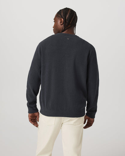 Vuori Midweight Rib Sweater Men's Navy Ribbed Knit Sweater