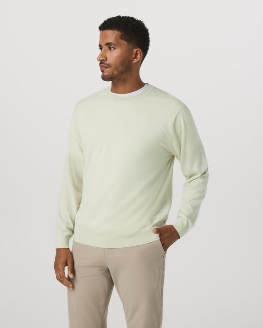 Vuori Men's Merino Fine Gauge Wool Sweater Sandalwood