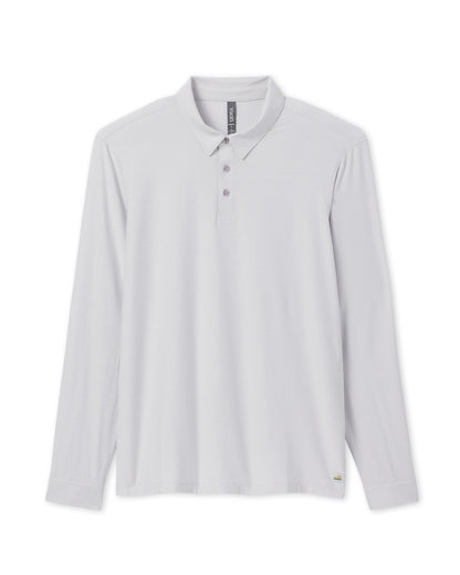 Vuori Long Sleeve Strato Tech Polo Frost Grey Heather