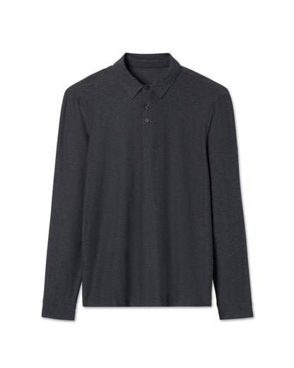 Vuori Long Sleeve Strato Tech Polo Charcoal Heather