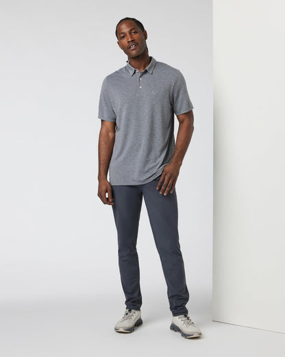 Vuori Knit Twill Polo Men's Heather Grey Golf Polo