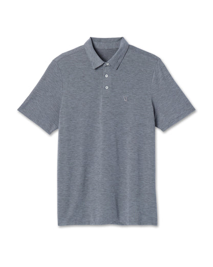 Vuori Knit Twill Polo Men's Heather Grey Golf Polo