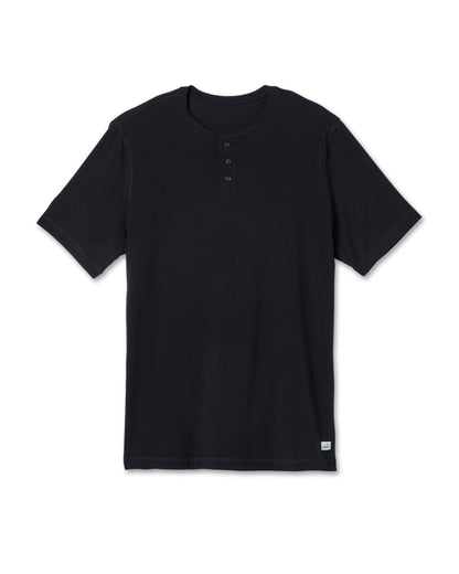 Vuori Short-Sleeve Tuvalu Henley Men's Black Henley Shirt