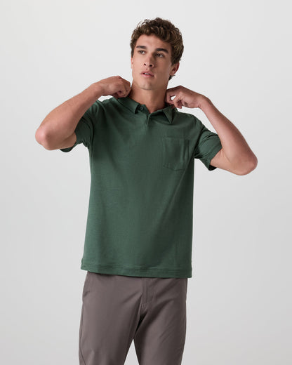 Vuori Short Sleeve Ponto Performance Polo Marsh Heather